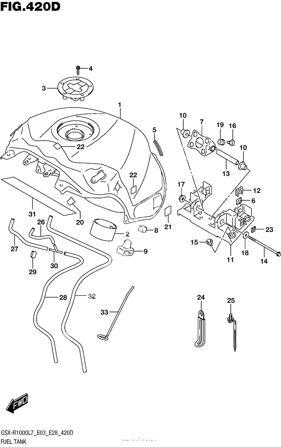 Топливный бак (Gsx-R1000L7 E28) (Ykv,yvz)