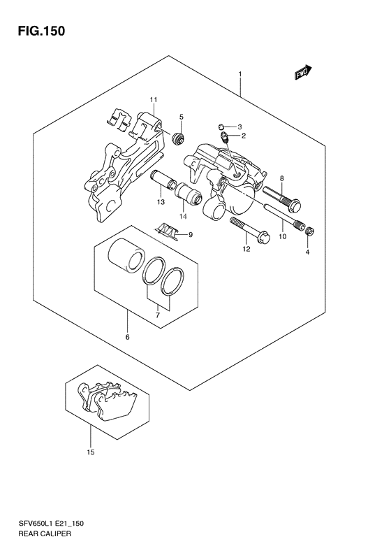 Rear caliper              

                  Sfv650ual1 e21