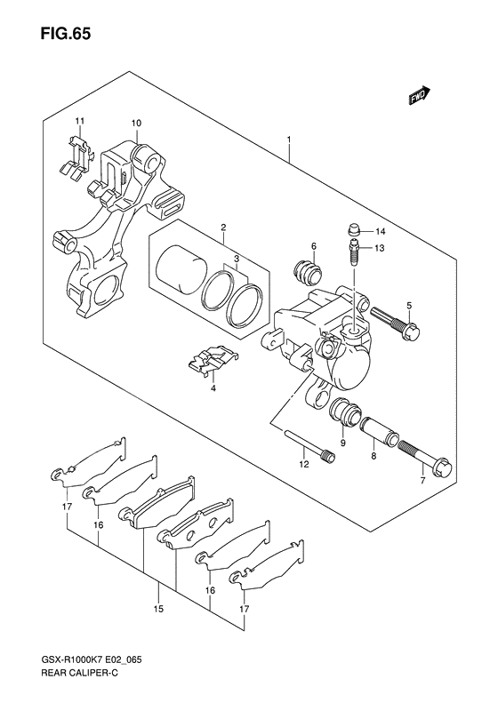 Rear caliper