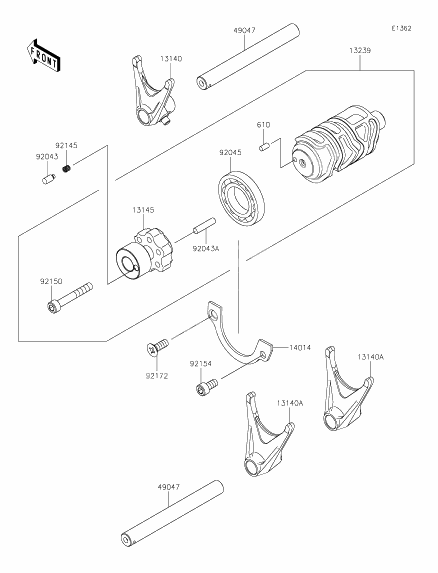 Gear Change Drum/Shift Fork(s)