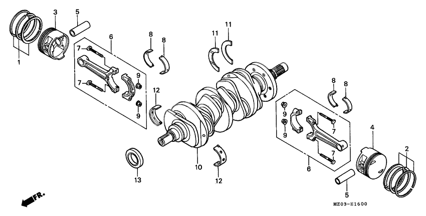 Crankshaft/piston