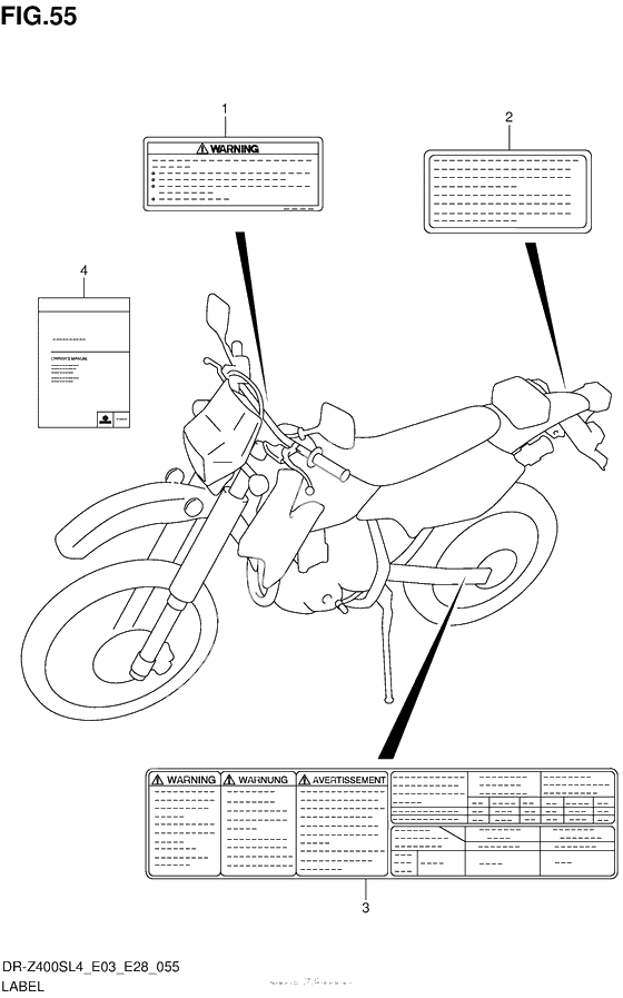 Информационные наклейки (Dr-Z400Sl4 E03)