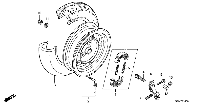 Rear wheel complete assy