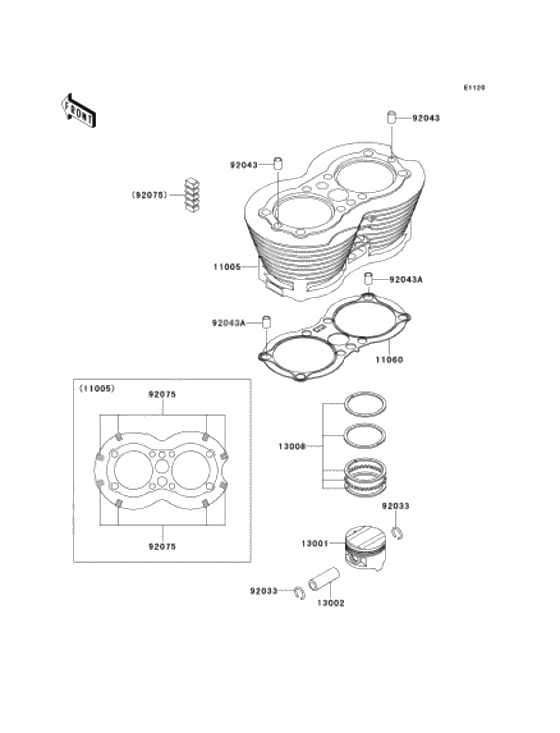 Cylinder/piston