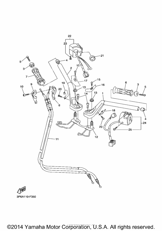 Steering handle cable