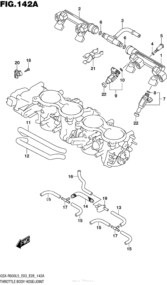 Throttle Body Hose/joint (Gsx-R600L5 E03)