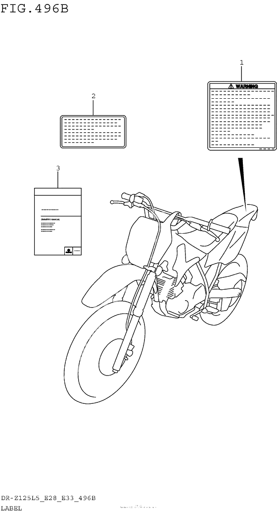 Информационные наклейки (Dr-Z125L5 E33)