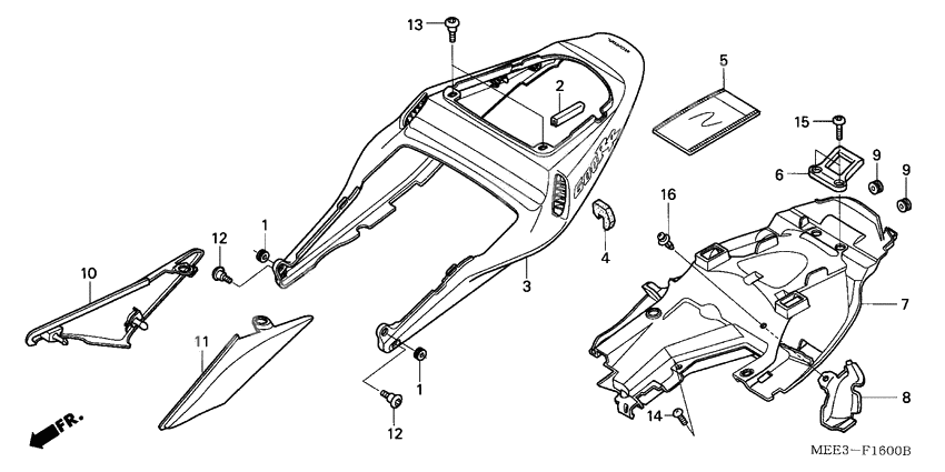 Rear cowl              

                  CBR600RR3/4