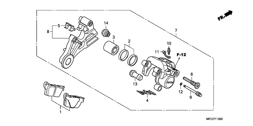 Rear brake caliper              

                  CB600F/F3