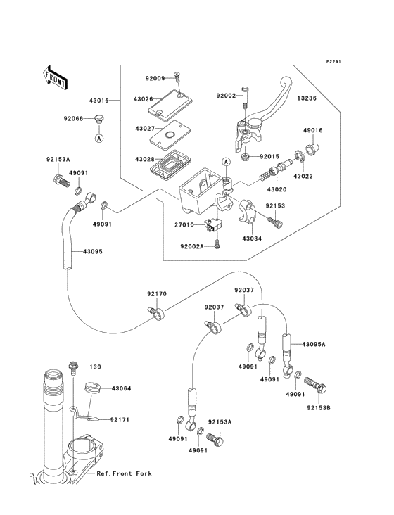 Front master cylinder