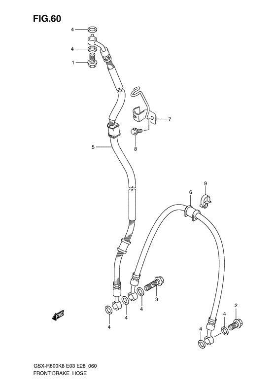 Front brake hose