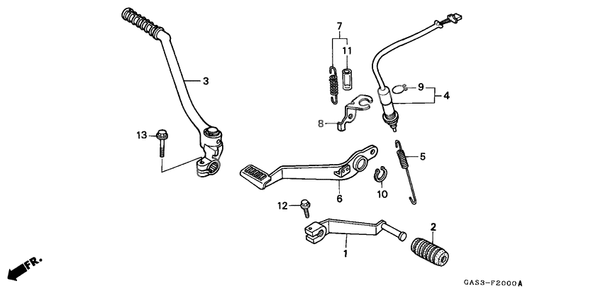 Pedal/kick starter arm