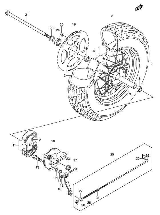 Rear wheel complete assy