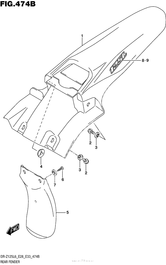 Rear Fender (Dr-Z125Ll6 E28)