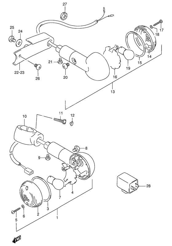 Turnsignal front & rear lamp