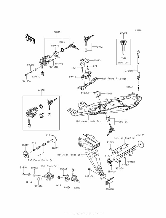 Ignition switch/locks/reflectors