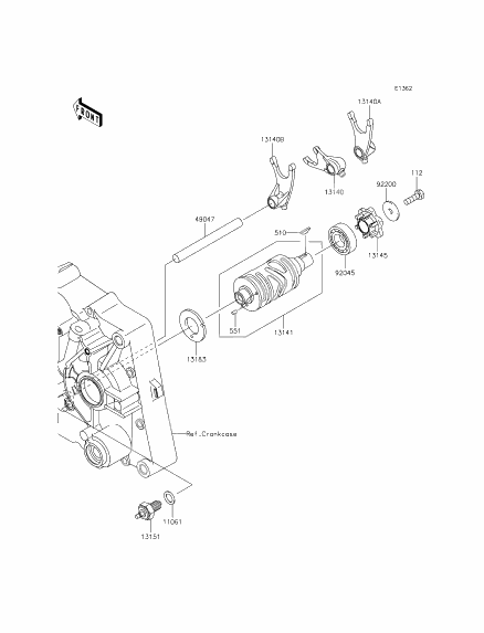 Gear Change Drum/Shift Fork(s)