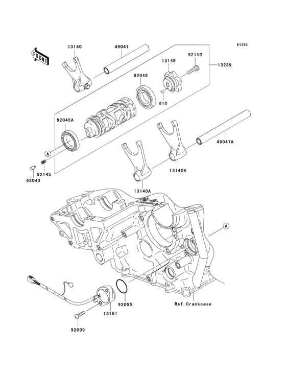 Gear change drum/shift fork(s)