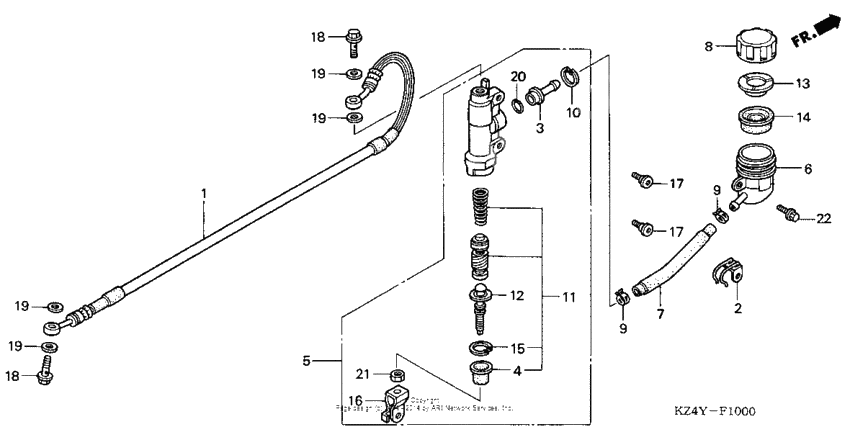 Rear brake master cylinder