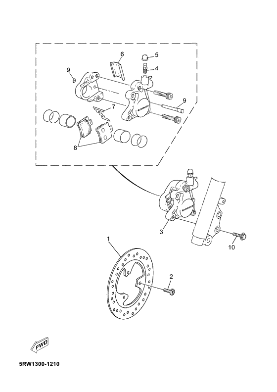 Front brake caliper