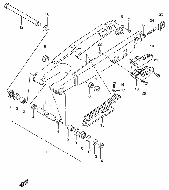 Rear swinging arm              

                  Model x