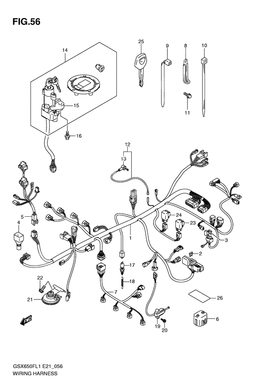 Wiring harness              

                  Gsx650fal1 e21