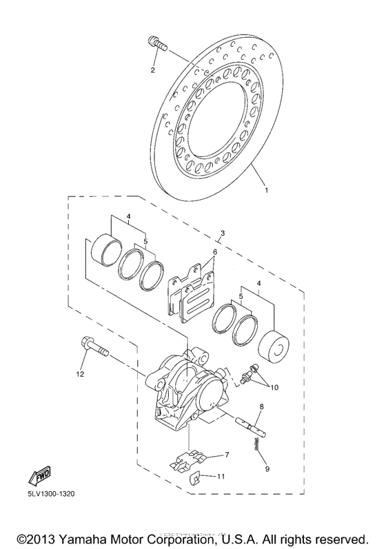 Rear brake caliper