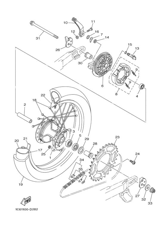 Rear wheel complete assy