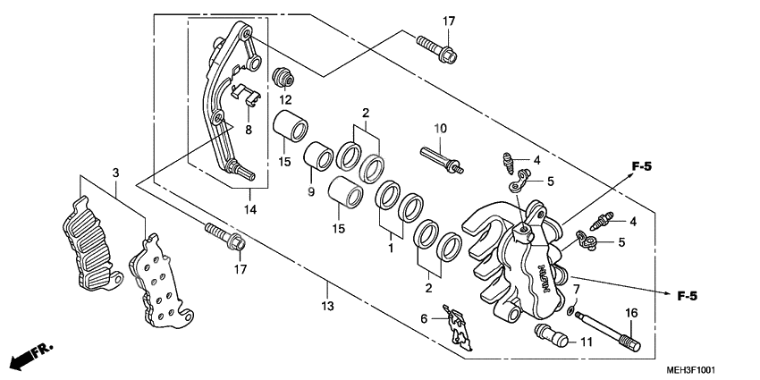 L. front brake caliper