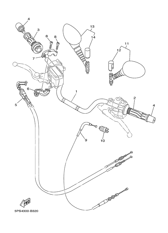 Steering handle & cable
