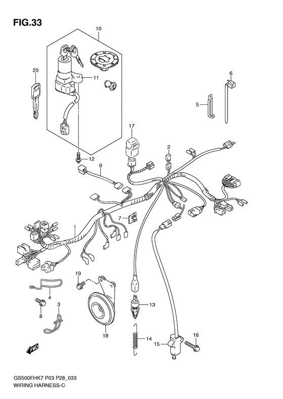 Wiring harness              

                  Gs500h p28,  p95