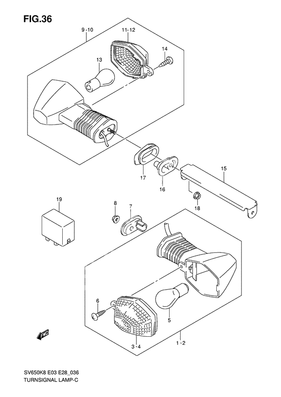 Turnsignal front & rear lamp              

                  Sv650k8/ak8