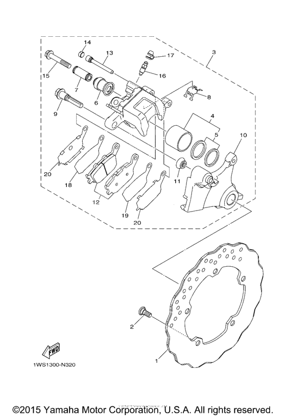 Rear brake caliper