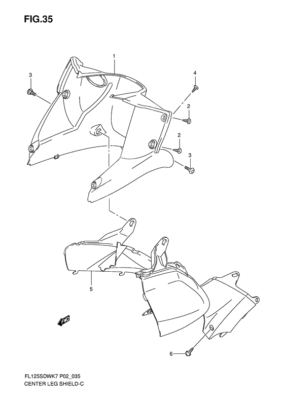 Center leg shield