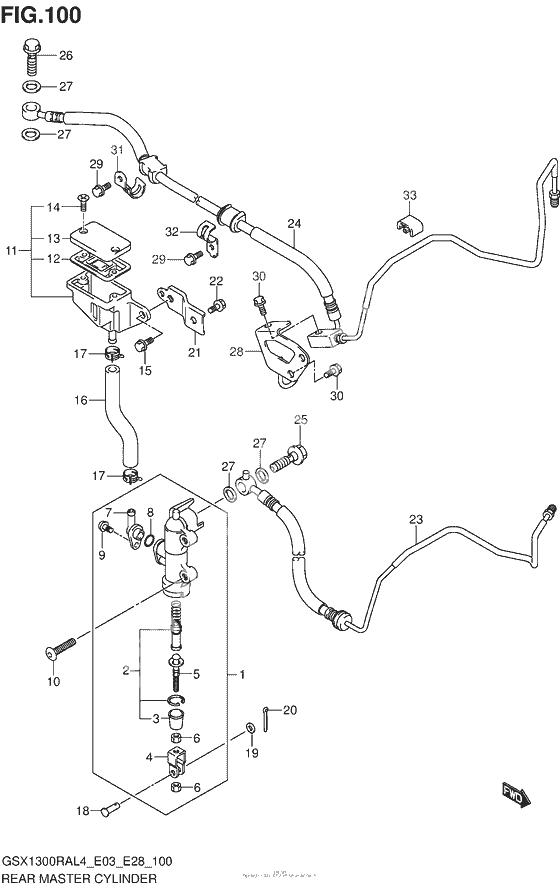 Задний тормозной цилиндр (Gsx1300Ral4 E03)