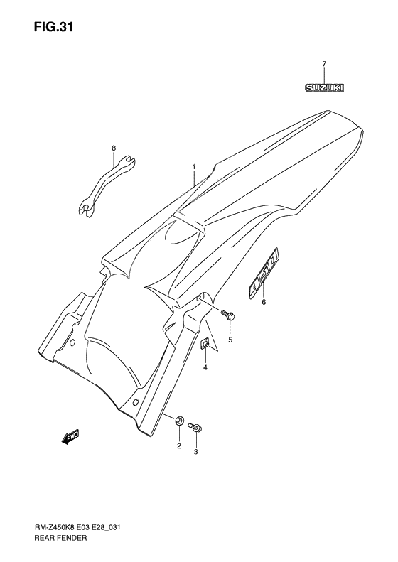 Rear fender              

                  Rm-z450k8/k9/l0