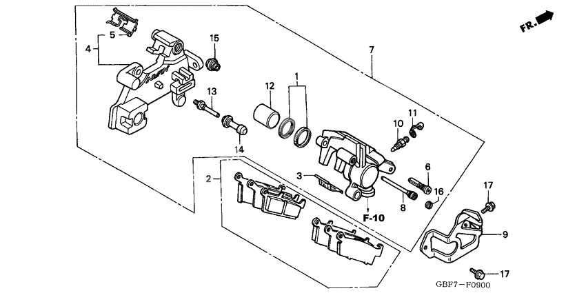 Rear brake caliper