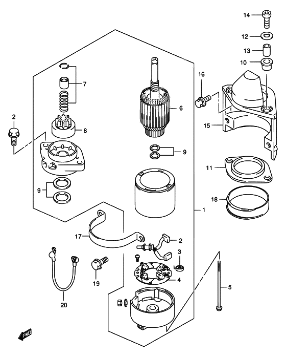 Starting motor