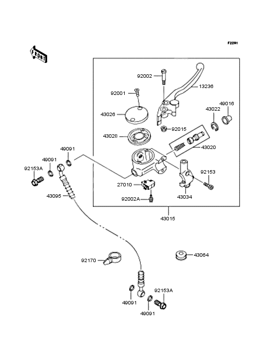 Front master cylinder