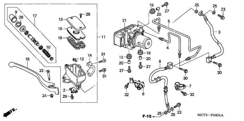 Fr. brake master cylinder
FJS600A3/A4/A5