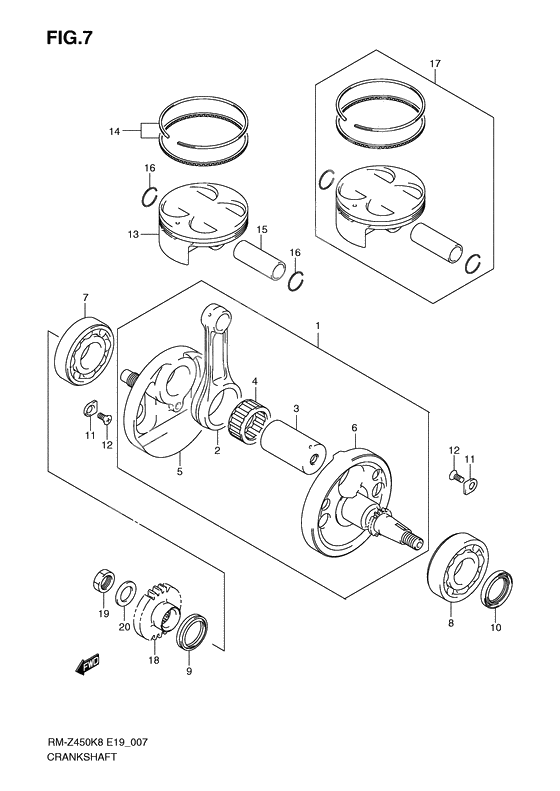 Crankshaft              

                  Rm-z450k8/k9/l0