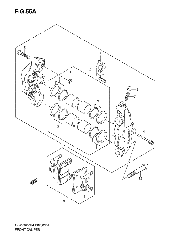 Front caliper              

                  Gsx-r600xk5/u2xk5/u3xk5