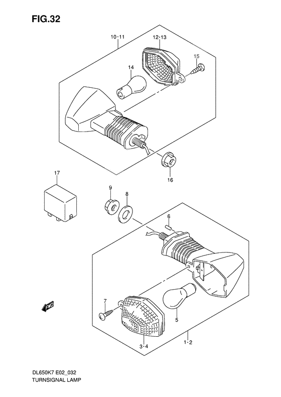 Turnsignal front & rear lamp              

                  Model k7/k8