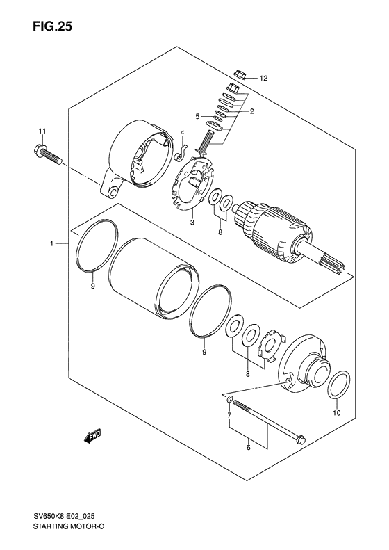 Starting motor              

                  Model k8/k9