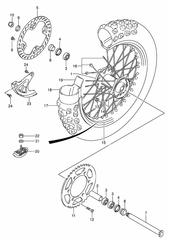 Rear wheel complete assy