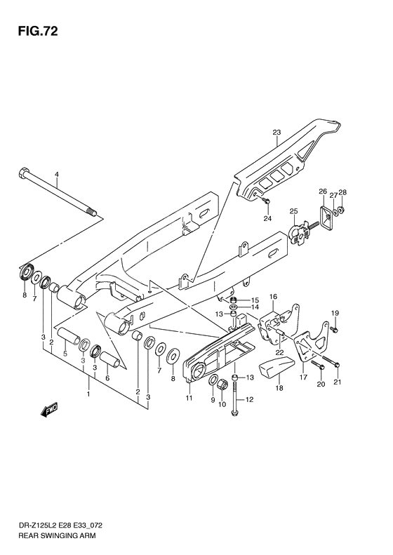 Rear swinging arm              

                  Dr-z125ll2 e28