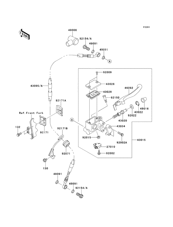 Front master cylinder