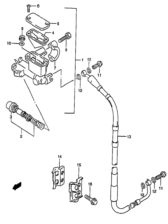 Front master cylinder              

                  Model x/y