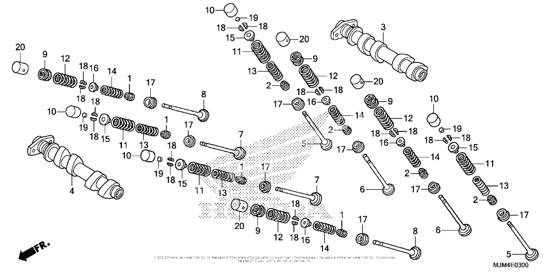 Camshaft + valve (fr.)