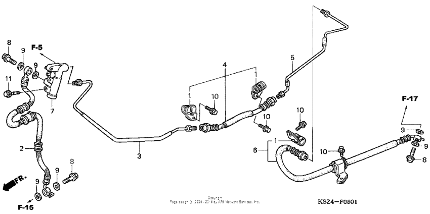 Rear brake pipe